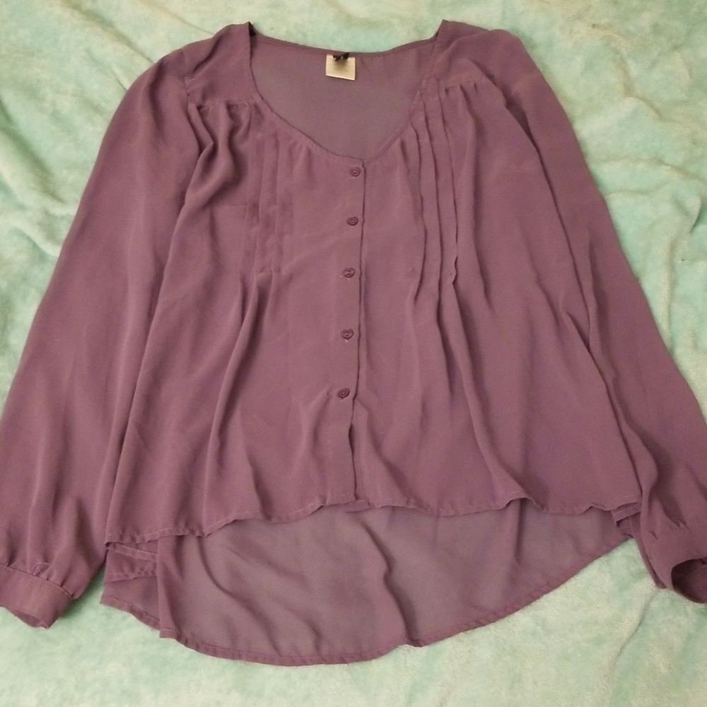 Sheer purple blouse